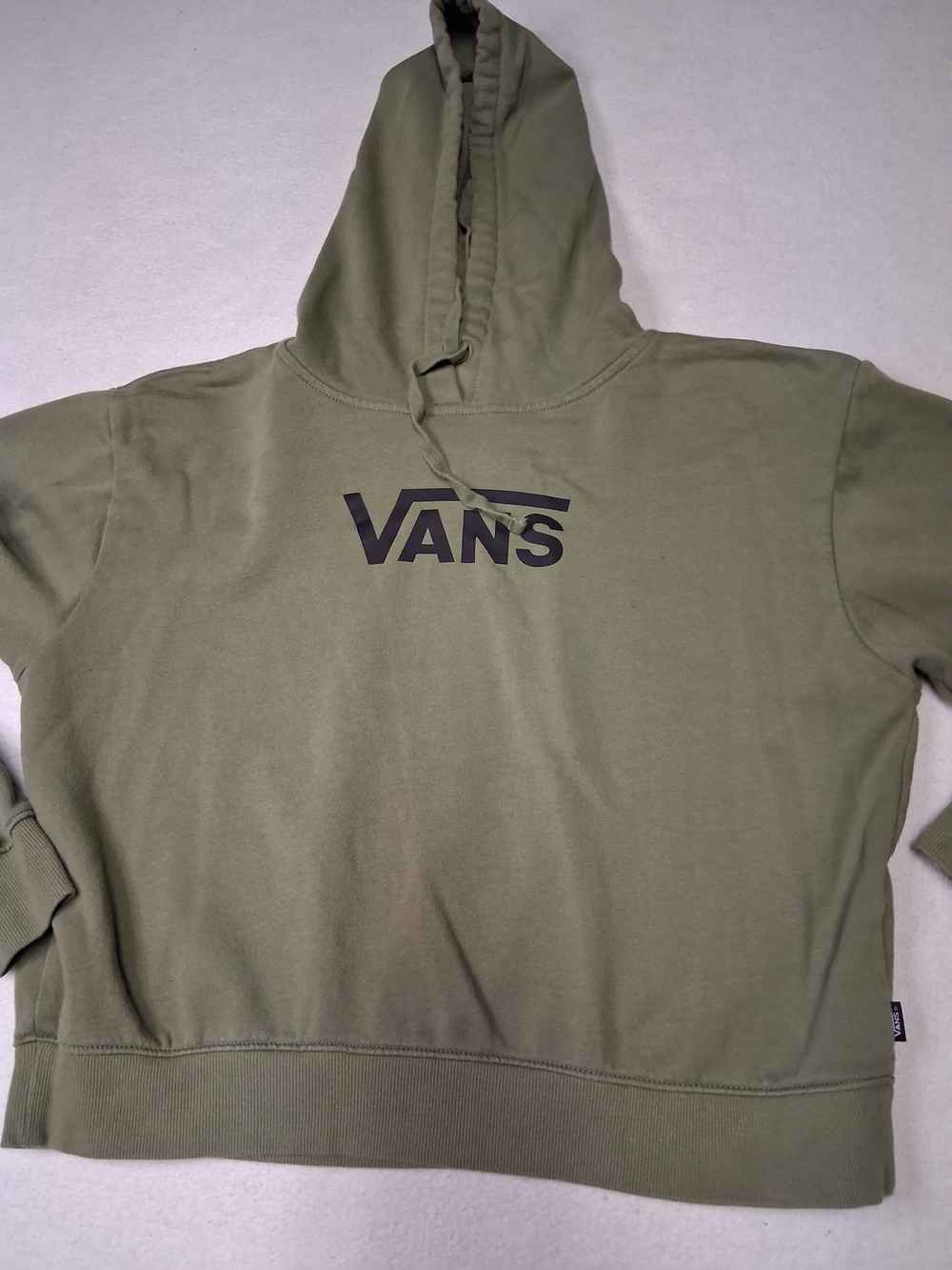 Vans Olive Green Hoodie with Black Logo - Picture 3 of 7